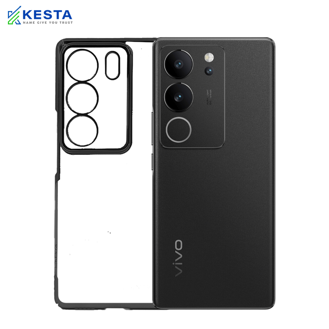 Vivo V 29 Pro Cover - Noble Black Transparent Case (Non Slip Grip)